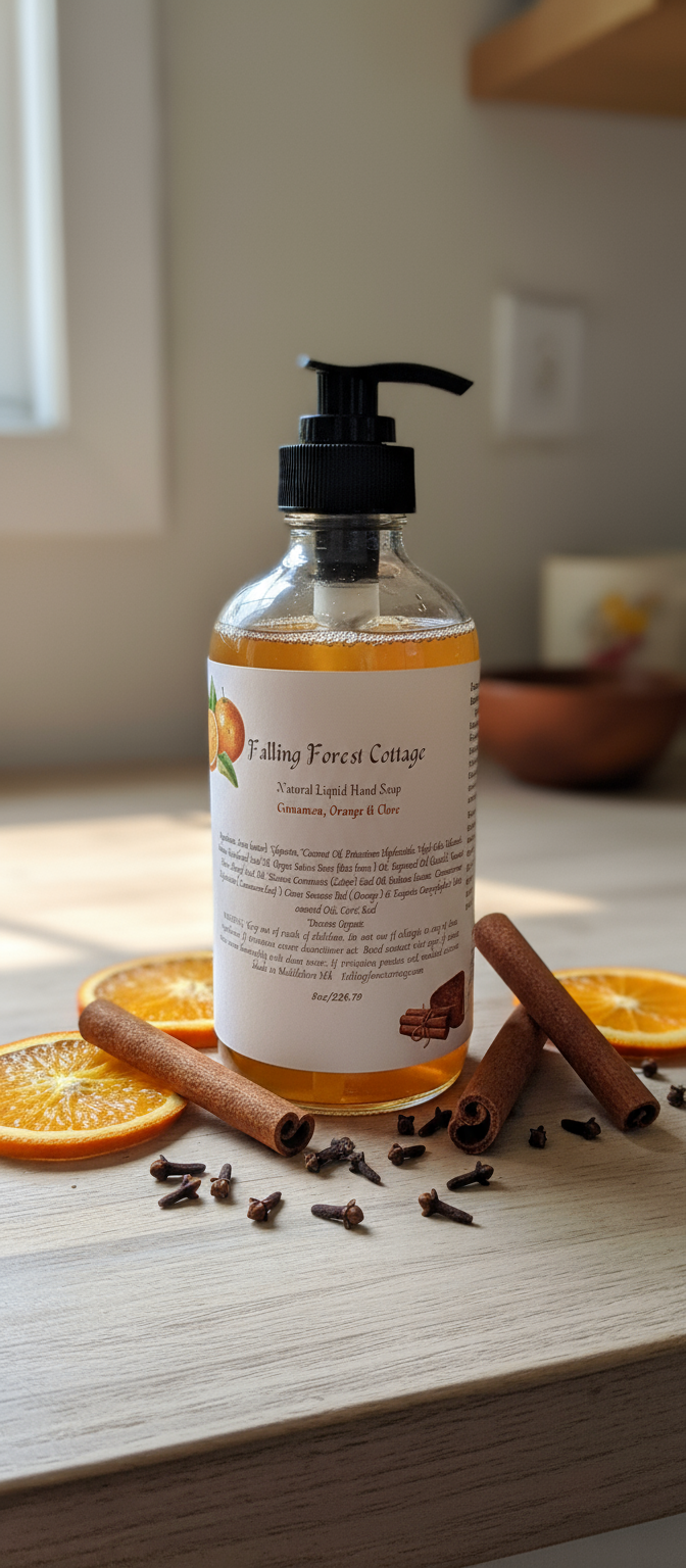 Cinnamon Orange Clove Liquid Hand Soap – Warm Spiced Citrus Hand Wash (8oz)