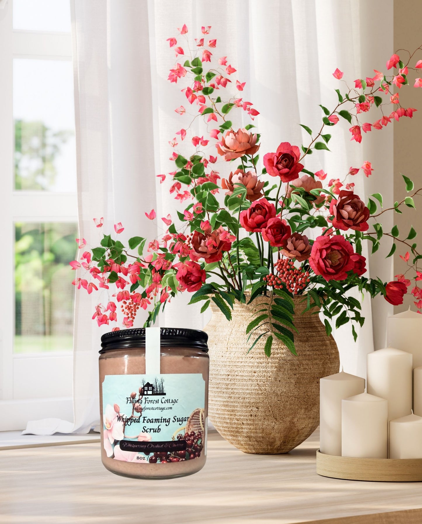 Whispering Orchid and Cherry Whipped Foaming Sugar Scrub 8oz